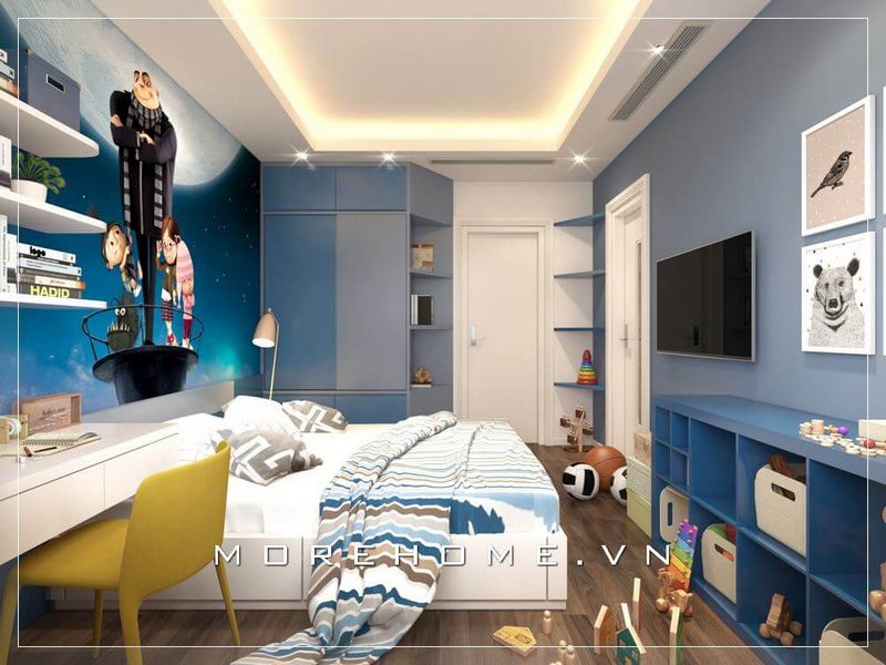 Mẫu thiết kế phòng ngủ con trai đầy sinh động đầy cá tính